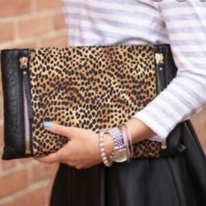 Vince Camuto leopard print Bailey Clutch bag